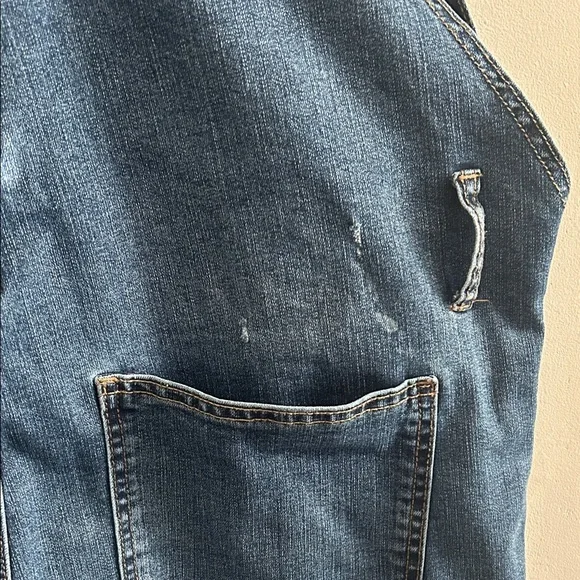 Celebrity Pink, Womans Size XL Distressed Blue Denim Overalls - Picture 12 of 14